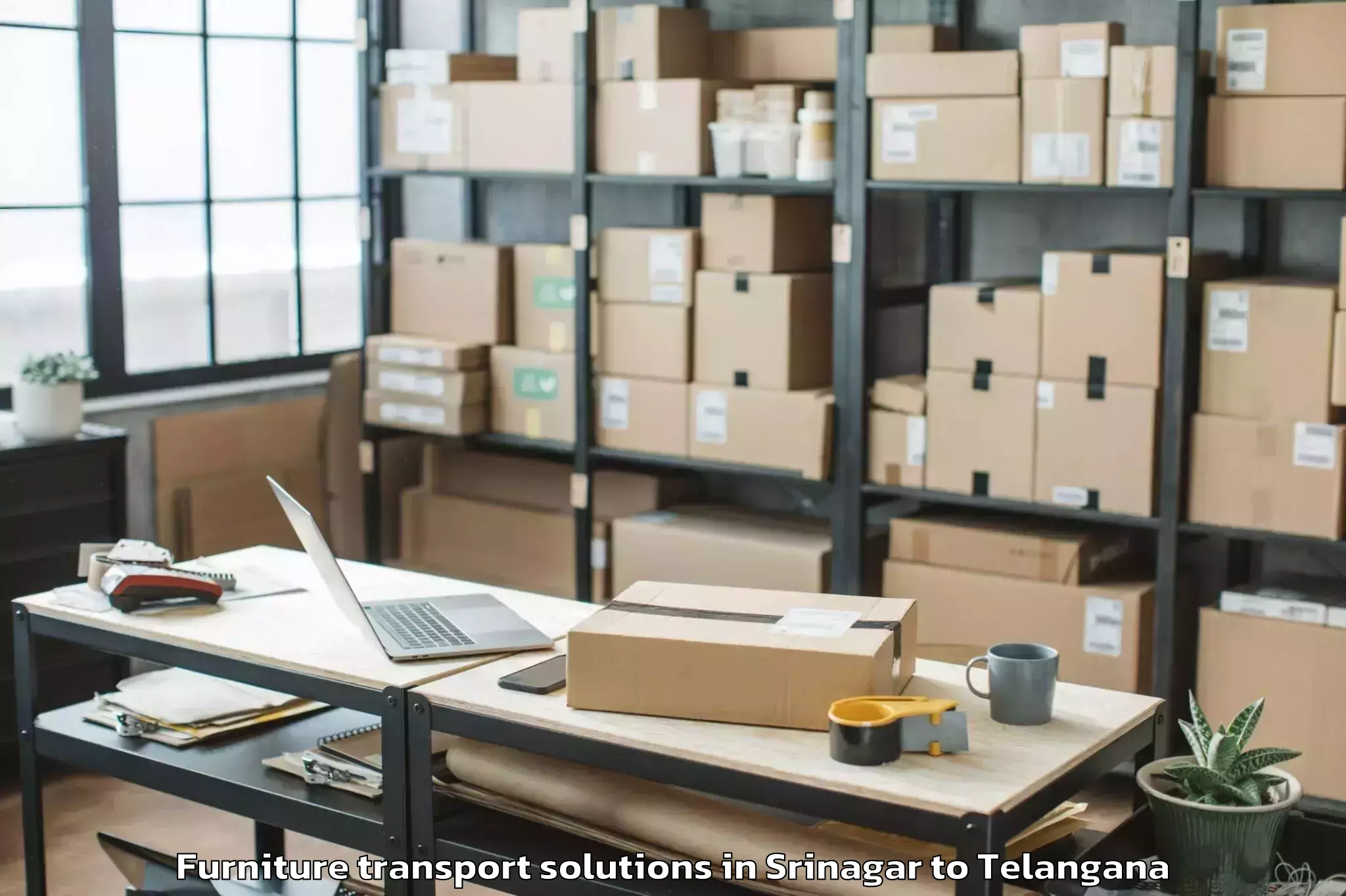 Get Srinagar to Hitec City Furniture Transport Solutions